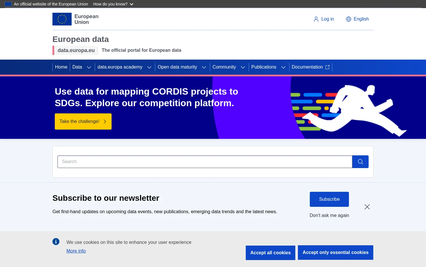 The European Data Portal 页面快照